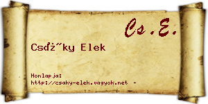 Csáky Elek névjegykártya