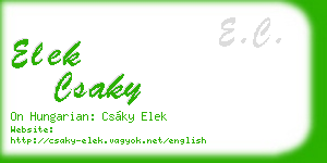 elek csaky business card